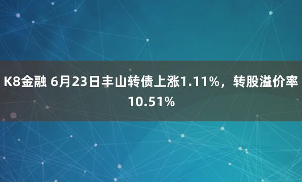 K8金融 6月23日丰山转债上涨1.11%，转股溢价率10.51%
