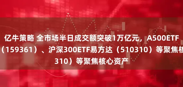 亿牛策略 全市场半日成交额突破1万亿元，A500ETF易方达（159361）、沪深300ETF易方达（510310）等聚焦核心资产