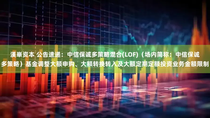 漢崋资本 公告速递：中信保诚多策略混合(LOF)（场内简称：中信保诚多策略）基金调整大额申购、大额转换转入及大额定期定额投资业务金额限制