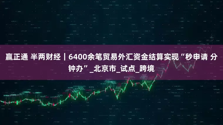 赢正通 半两财经｜6400余笔贸易外汇资金结算实现“秒申请 分钟办”_北京市_试点_跨境